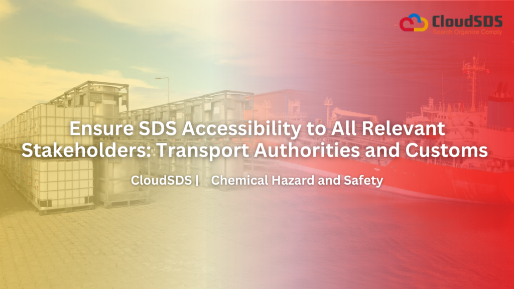 Ensure SDS Accessibility to All Relevant Stakeholders: Transport Authorities and Customs