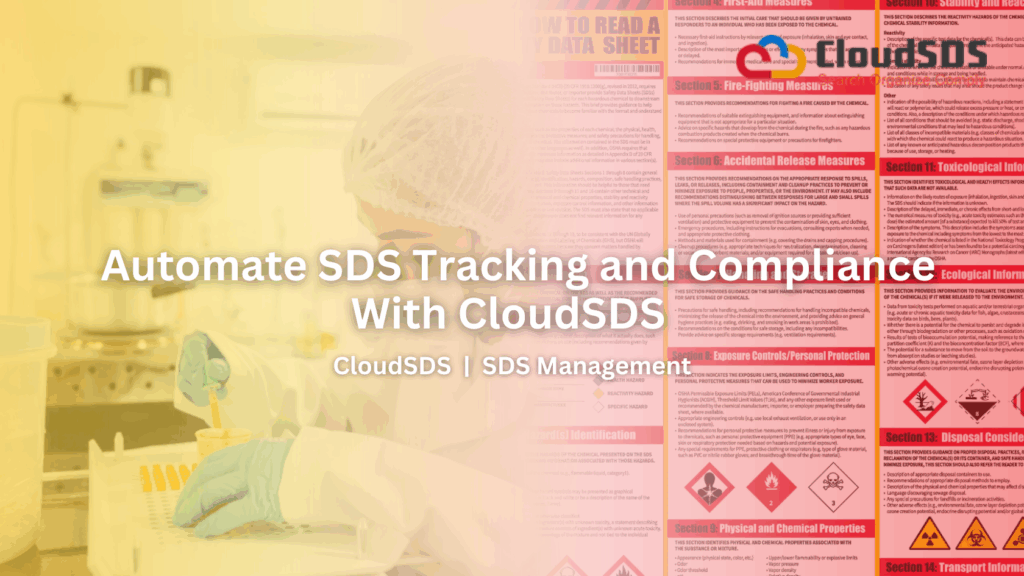 Automate SDS Tracking and Compliance with CloudSDS